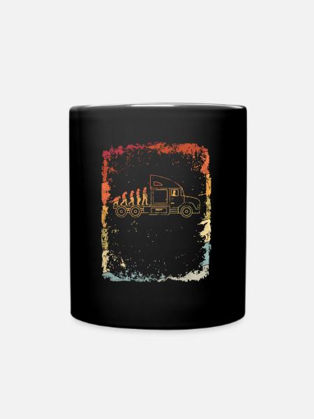 Chauffeur de camion Evolution Truck Vintage Retro - Mug uni - noir