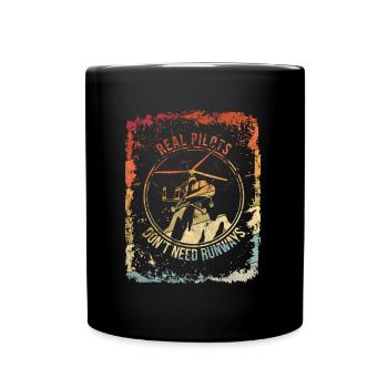 Helicopter Helicopter Pilot - Full Colour Mug - black - Front
