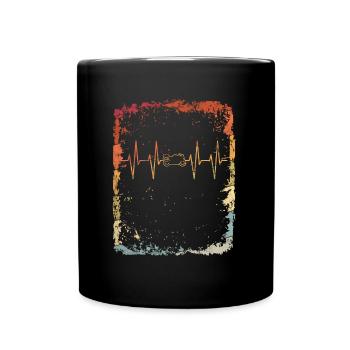 Heartbeat motorcycle biker motorcyclist gift - Full Colour Mug - black - Front