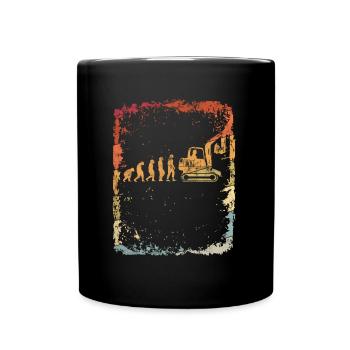 Evolution Bagger Vintage Retro Geschenk - Tasse einfarbig - Schwarz - Vorne