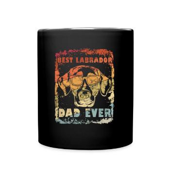 Vintage Best Labrador Dad Ever Geschenk Vatertag - Tasse einfarbig - Schwarz - Vorne