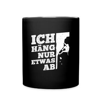 Bouldern und Klettern Geschenk - Tasse einfarbig - Schwarz - Vorne