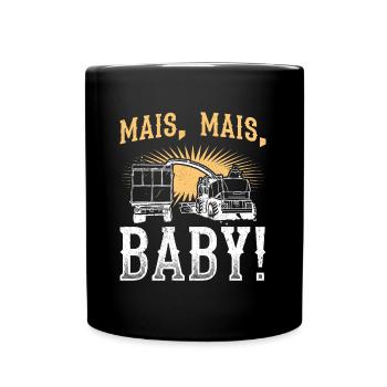 Mais Mais Baby Landwirt Spruch Bauer Farmer Trakto - Tasse einfarbig - Schwarz - Vorne