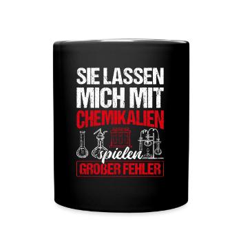 Chemie Mit Chemikalien Spielen Chemiker Laborant G - Tasse einfarbig - Schwarz - Vorne