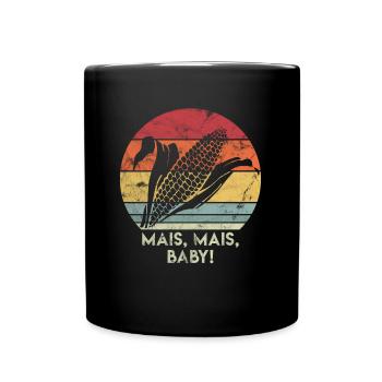 Vintage Retro Mais Mais Baby Geschenk für Framer - Tasse einfarbig - Schwarz - Vorne