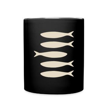 Beige sardines - Full Colour Mug - black - Front