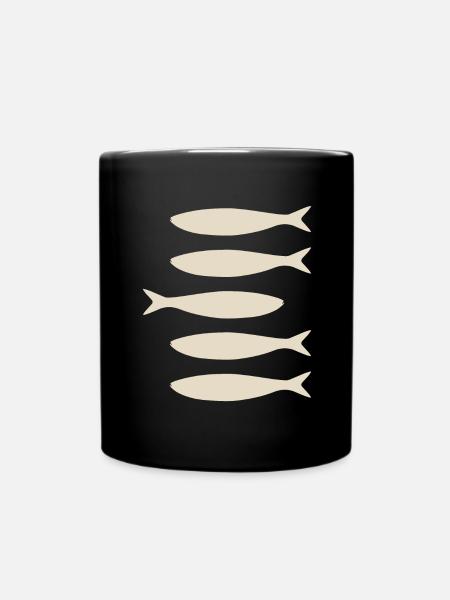 Sardines beiges - Mug uni - noir