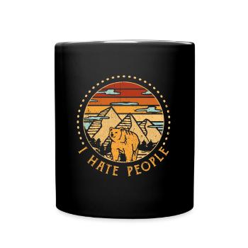 Ours I Hate People Retro Vintage - Mug uni - noir - Devant