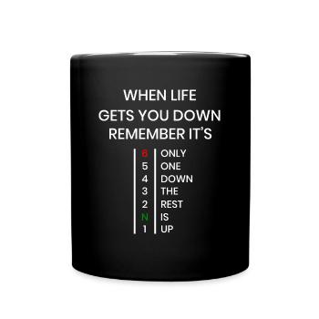 Motorbike Motorcycle Gears When Life Gets You Down - Tasse einfarbig - Schwarz - Vorne