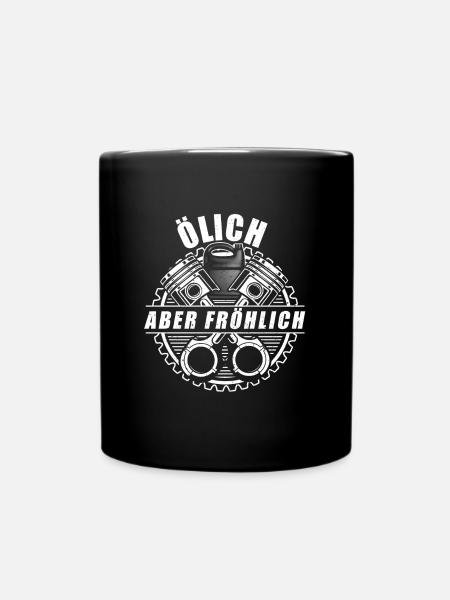 Nur ÖLICH bin ich FRÖHLICH KFZ Mechaniker Schraube - Tasse einfarbig - Schwarz