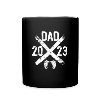 DAD Vater T-Shirt Vatertag 2023 Papa 2023 Werdende - Tasse einfarbig - Schwarz - Vorne