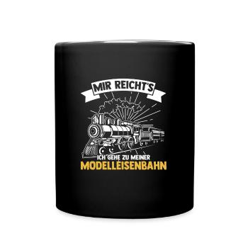 Mir reicht's ich geh zu meiner Modelleisenbahn Eis - Tasse einfarbig - Schwarz - Vorne