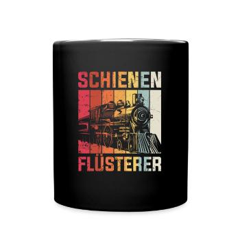 Schienen Flüsterer Eisenbahner Bahnführer Zug Beru - Tasse einfarbig - Schwarz - Vorne