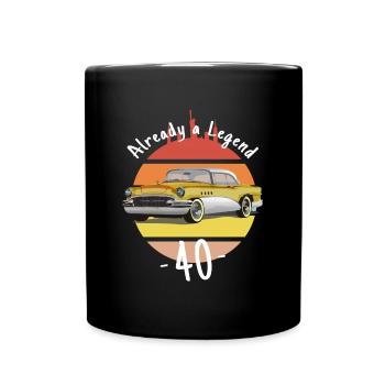 Auto Motor KFZ Already Legend - 40. Geburtstag - Tasse einfarbig - Schwarz - Vorne