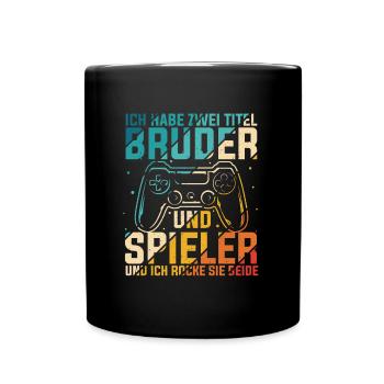Gaming Bruder Schwester Gamer Zocker Geburtstag Ge - Tasse einfarbig - Schwarz - Vorne