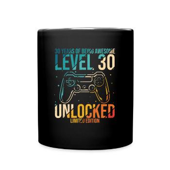 Gaming 30. Geburtstag Geschenk Level 30 Unlocked - Tasse einfarbig - Schwarz - Vorne