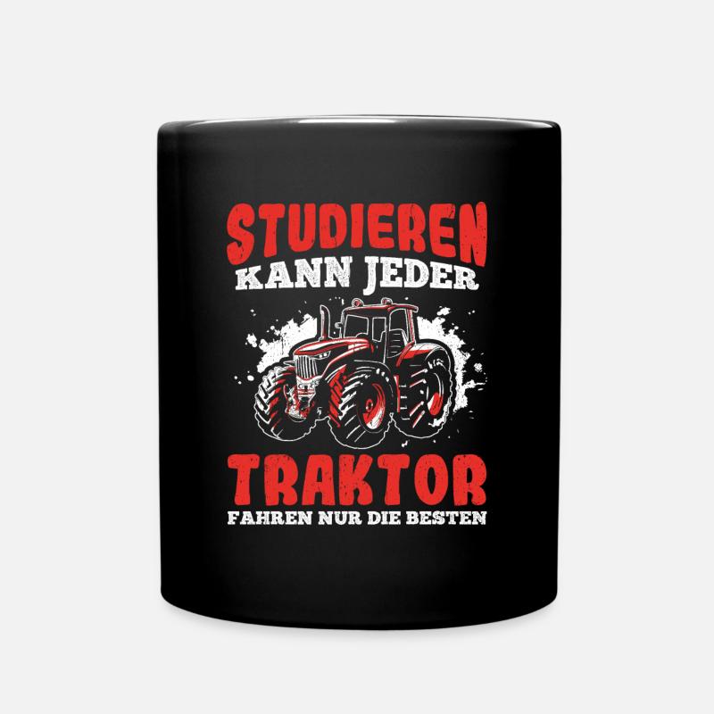 Trecker Studieren Kann Jeder Traktor fahren Nur Di - Tasse einfarbig - Schwarz