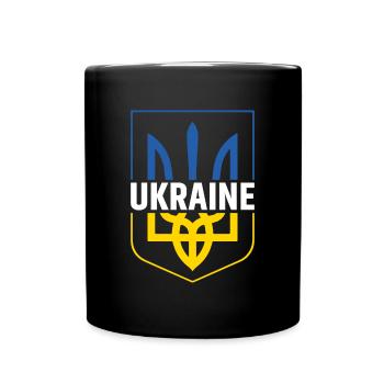 Ukraine - Tasse einfarbig - Schwarz - Vorne