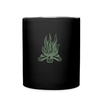 Feu de camp Camping Tente Camp BBQ Aventure en plein air - Mug uni - noir - Devant