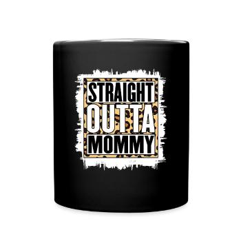 Straight Outta Maman Maman Léopard Mère Amante - Mug uni - noir - Devant