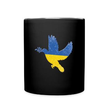 Ukraine Flag Peace Symbol - Flag Of Ukraine - Full Colour Mug - black - Front