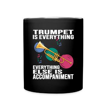 trompete trumpet trompeter aerophon - Tasse einfarbig - Schwarz - Vorne