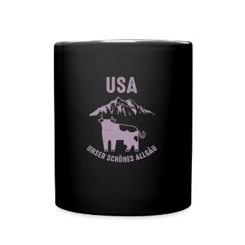 Urlaub im Allgäu Unser schönes Allgäu - Tasse einfarbig - Schwarz - Vorne