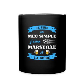 mec simple marseille foot biere humour marseillais - Mug uni - noir - Devant