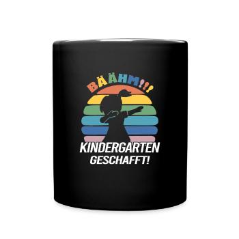 Bäähm Kindergarten Geschafft Kindergarten Abgänger - Tasse einfarbig - Schwarz - Vorne