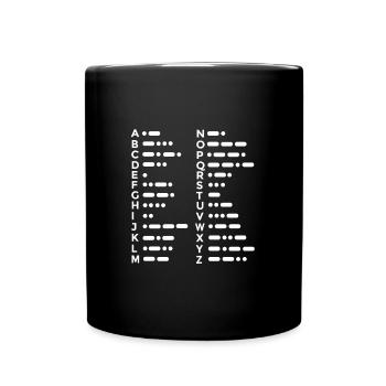 Morse Alphabet - Tasse einfarbig - Schwarz - Vorne