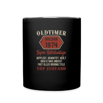 48. Geburtstag Mann Frau Geburtstageschenk 1974 - Tasse einfarbig - Schwarz - Vorne