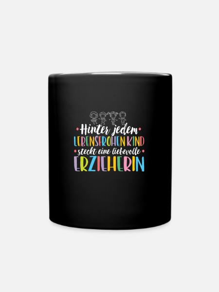 Hinter jedem Lebensfrohen Kind steckt eine - Tasse einfarbig - Schwarz