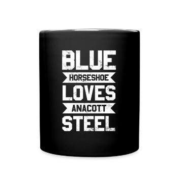 Blue Horseshoe aime Anacott Steel Trading Design - Mug uni - noir - Devant