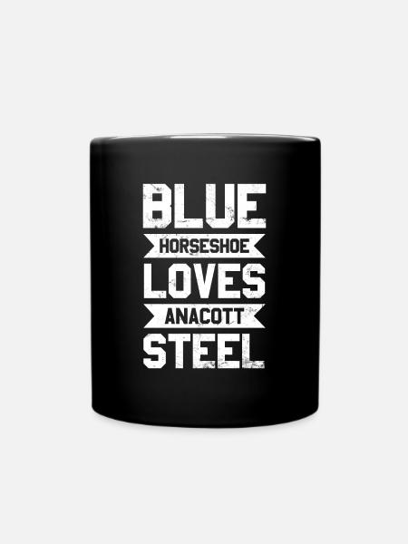 Blaues Hufeisen Liebt Anacott Steel Trading Design - Tasse einfarbig - Schwarz