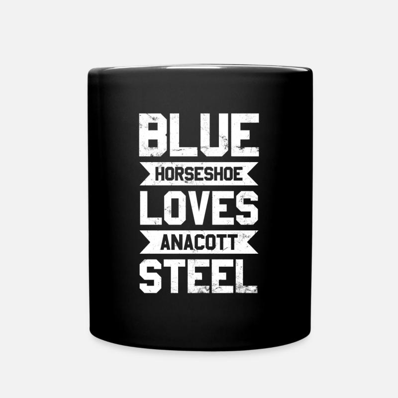 Blaues Hufeisen Liebt Anacott Steel Trading Design - Tasse einfarbig - Schwarz