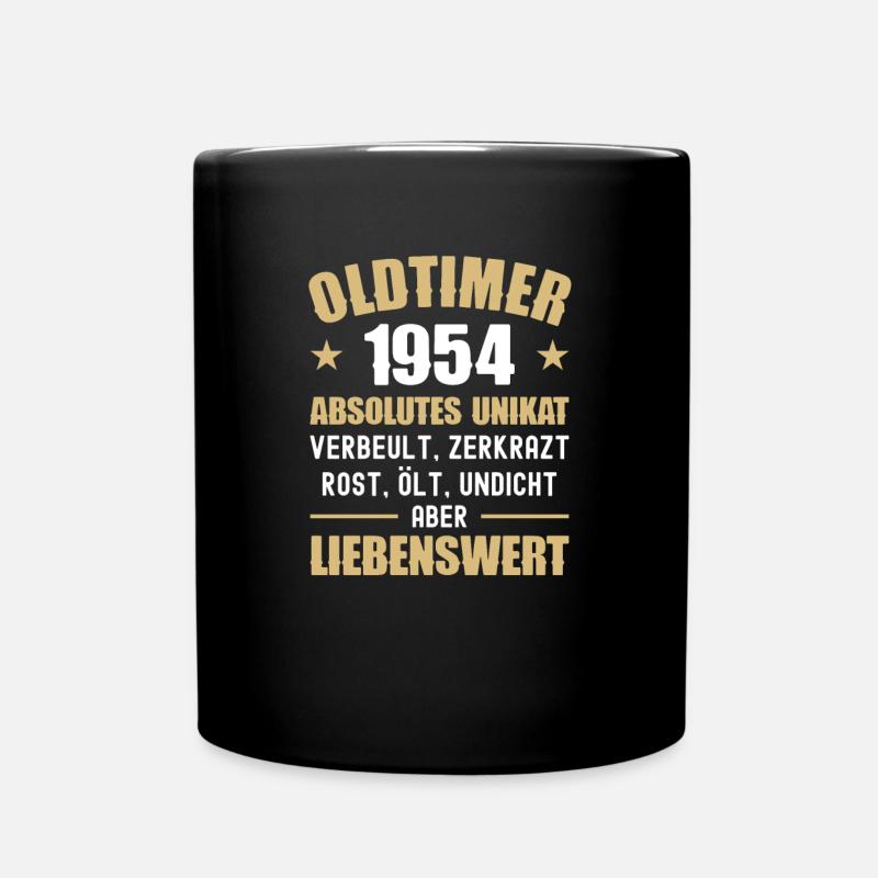 68. Geburtstag Mann Frau Geburtstageschenk 1954 - Tasse einfarbig - Schwarz