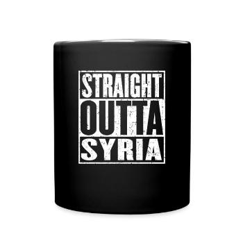 Straight Outta Syrien Jahrgang - Tasse einfarbig - Schwarz - Vorne