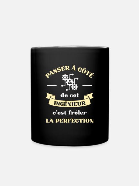 perfection ingenieur humour ingenieur cadeau drole - Mug uni - noir