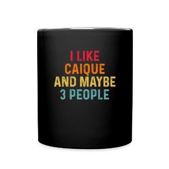 J’aime Caique et peut-être 3 personnes Retro Vintage - Mug uni - noir - Devant
