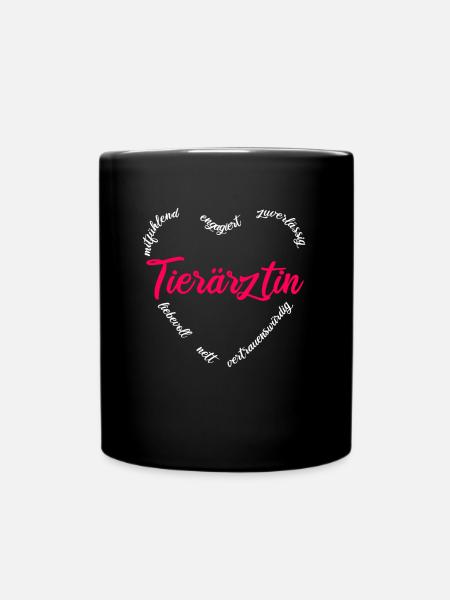 Tierärztin Tierarzt Frauen Geschenk - Tasse einfarbig - Schwarz