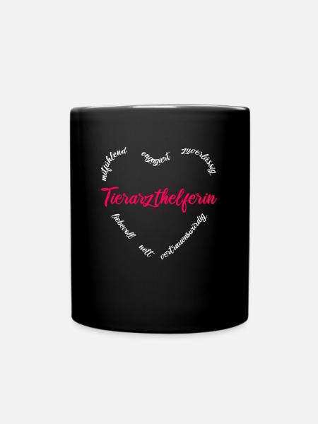 Tierarzthelferin Tierarzthelfer Geschenk Frauen - Tasse einfarbig - Schwarz