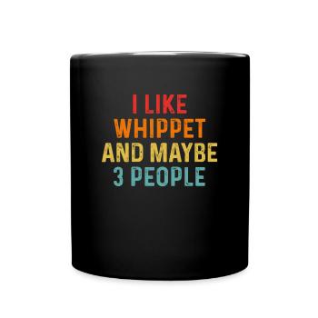 J’aime Whippet et peut-être 3 personnes Retro Vintage - Mug uni - noir - Devant