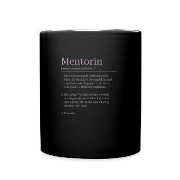 LiA Mentorin Geschenk Definition - Tasse einfarbig - Schwarz - Vorne
