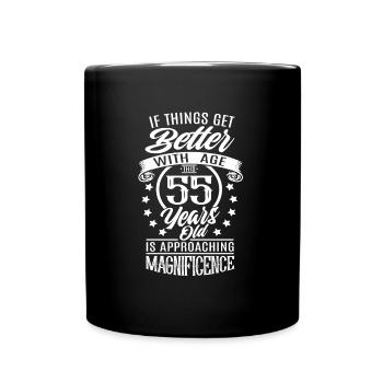 55 years - When things get better with age - Full Colour Mug - black - Front