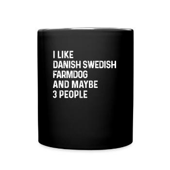 J’aime le chien de ferme suédois danois et peut-être 3 personnes - Mug uni - noir - Devant