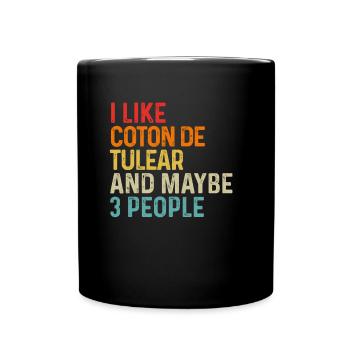 J’aime Coton de Tuléar et peut-être 3 personnes chien - Mug uni - noir - Devant