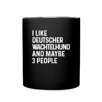 Ich mag Deutscher Wachtelhund und vielleicht 3 Leute - Tasse einfarbig - Schwarz - Vorne