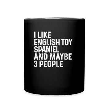 J'aime l'épagneul nain anglais et peut-être le chien de 3 personnes - Mug uni - noir - Devant