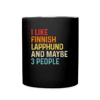 J'aime le chien de Laponie finlandaise et peut-être 3 personnes - Mug uni - noir - Devant