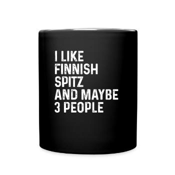 J'aime le Spitz finlandais et peut-être 3 personnes amoureux des chiens - Mug uni - noir - Devant